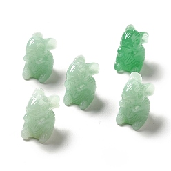 Light Green Opaque Resin Beads, Rabbit, Light Green, 10.5x16x16.5mm, Hole: 1.6mm
