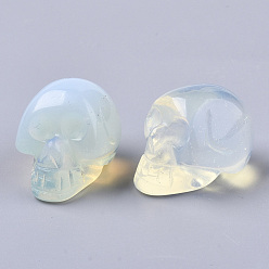 Opalite Halloween Opalite Beads, No Hole/Undrilled, Skull, 18~20x16.5~18x24~25mm