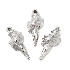 Stainless Steel Color 304 Stainless Steel Pendants, Conch Charm, Stainless Steel Color, 17x7.5x3.5mm, Hole: 0.9mm