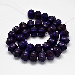 Midnight Blue Dyed Synthetic Turquoise Bead Strands, Pumpkin, Midnight Blue, 12x8mm, Hole: 1mm, about 868pcs/1000g
