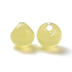 Champagne Yellow Imitation Jelly Style Acrylic Charms, Teardrop, Champagne Yellow, 13.5x13x13.5mm, Hole: 3mm, about 365pcs/500g