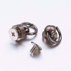 Gunmetal & Platinum Accessories, Brass Screw nut, Iron Screws, Gunmetal, 17x8mm, Hole: 7mm
