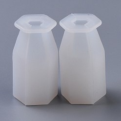 Blanco Moldes de silicona de cristal péndulo, moldes colgantes de cristales de cuarzo, para resina uv, fabricación de joyas de resina epoxi, blanco, 2x1.9x4.1 cm, diámetro interior: 0.9x1 cm