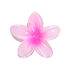 Rosa Caliente Pinzas para el cabello con garra de plástico en forma de flor, accesorios para el cabello para mujer niña, color de rosa caliente, 80x80x40 mm