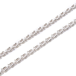 Серебро Латунные цепные цепи, U-образный, несварные, серебряные, 9.5x5x2 мм