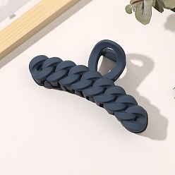 Prussian Blue Large Frosted Acrylic Hair Claw Clips, Curb Chain Non Slip Jaw Clamps for Girl Women, Prussian Blue, 60x110mm
