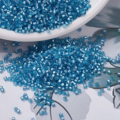 (DB0692) Dyed Semi-Frosted Silver Lined Aqua MIYUKI Delica Beads, Cylinder, Japanese Seed Beads, 11/0, (DB0692) Dyed Semi-Frosted Silver Lined Aqua, 1.3x1.6mm, Hole: 0.8mm, about 10000pcs/bag, 50g/bag