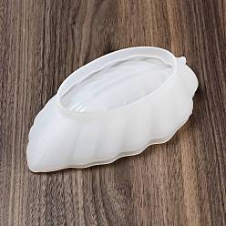 Blanco Moldes de silicona para bandeja de platos de hojas de bricolaje, moldes de almacenamiento, para resina uv, fabricación artesanal de resina epoxi, blanco, 187x100x38 mm