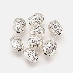 Antique Silver Tibetan Style Alloy Beads, Buddha, Cadmium Free & Nickel Free & Lead Free, Antique Silver, 9x7x7mm, Hole: 2mm, about 720pcs/1000g