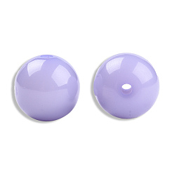 Pourpre Moyen Des perles de résine opaques, ronde, support violet, 12x11.5mm, Trou: 1.6~1.8mm