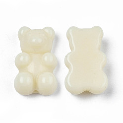 Mousseline au Citron Perles acryliques opaques, ours, mousseline de citron, 18x11x7mm, Trou: 1.6mm