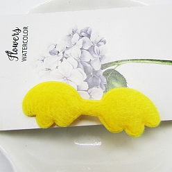 Yellow Cloth Embossing Wings, with Plush, Decorate Accessories, Yellow, 18x55x6mm