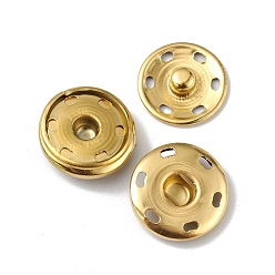 Golden Ion Plating(IP) 202 Stainless Steel Snap Buttons, Garment Buttons, Sewing Accessories, Golden, 19x6mm