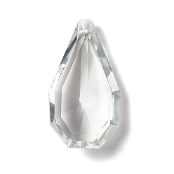 Clair Verre transparent gros pendentifs, pour pendentifs suspendus en cristal lustre, facette, larme, clair, 62.5x34x17.5mm, Trou: 1.8mm