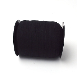 Negro Cintas elásticas de poliamida, para coser manualidades, negro, 5/8 pulgada (16 mm), 100 m / rollo