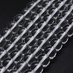 Quartz Crystal Natural Quartz Crystal Beads Strands, Rock Crystal Beads, Grade AA, Round, 10mm, Hole: 1mm, about 39pcs/strand, 15.7 inch