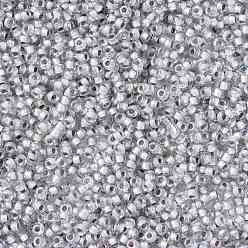 (261) Inside Color AB Crystal/Gray Lined Toho perles de rocaille rondes, perles de rocaille japonais, (261) couleur intérieure ab cristal / doublé gris, 15/0, 1.5mm, Trou: 0.7mm, à propos 3000pcs / bouteille, 10 g / bouteille