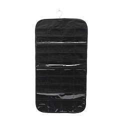 Черный Нетканые ткани ювелирные подвесные витринные сумки, настенные полки шкафы для хранения вещей, с вращающимся крючком и прозрачной 80 сеткой из ПВХ, чёрные, 85x43x0.15 см