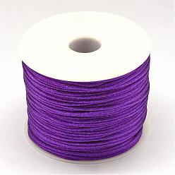 Темно-Фиолетовый Нейлоновая нить, гремучий атласный шнур, темно-фиолетовый, 1.0 мм, около 76.55 ярдов (70 м) / рулон