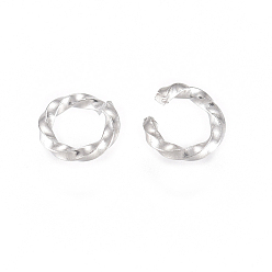 Stainless Steel Color 304 Stainless Steel Twisted Jump Rings, Open Jump Rings, Round Ring, Stainless Steel Color, 21 Gauge, 4x0.7mm, Inner Diameter: 2.6mm