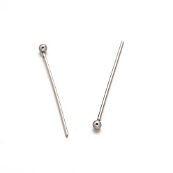 Stainless Steel Color 304 Stainless Steel Ball Head Pins, Stainless Steel Color, 25x0.8mm, 20 Gauge, Head: 2mm
