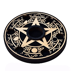 Noir Présentoirs en bois de boule de cristal d'étoile, supports de sphères de cristal, décoration de la maison, noir, 144x18mm