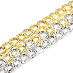 Mixed Color Fashionable 304 Stainless Steel Cuban Link Chain Bracelets, with Lobster Claw Clasps, Mixed Color, 8-1/2 inch(215mm), 9mm