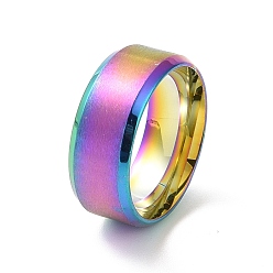 Rainbow Color 201 простые кольца из нержавеющей стали для женщин, Радуга цветов, внутренний диаметр: 17 мм