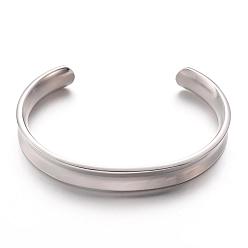 Stainless Steel Color 304 Stainless Steel Cuff Bangles, Stainless Steel Color, 2-1/8 inchx2-1/2 inch(54x64mm)