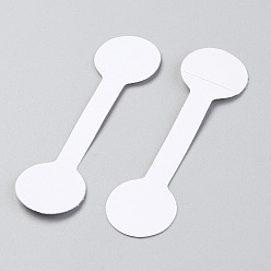 White Paper Jewelry Display Price Label Cards, Paper Price Tag, Sticky, Round, White, 5x1.4x0.02cm