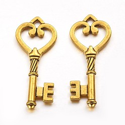 Antique Golden Tibetan Style Alloy Pendants, Cadmium Free & Lead Free, Skeleton Key, Antique Golden46.5x18x4mm, Hole: 3mm