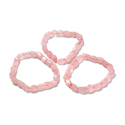 Rose Quartz Natural Rose Quartz Nugget Beaded Stretch Bracelet, Inner Diameter: 2-1/8~2-3/8 inch(5.5~6cm)
