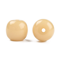 Wheat Opaque Resin Beads, Barrel, Wheat, 12x11mm, Hole: 1.6~1.8mm