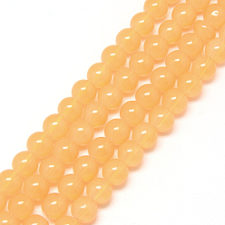 Marron Sablonneux Cuisson perles de verre peintes brins, imitation opalite, ronde, Sandy Brown, 6mm, Trou: 1.3~1.6mm, Environ 133 pcs/chapelet, 31.4 pouce