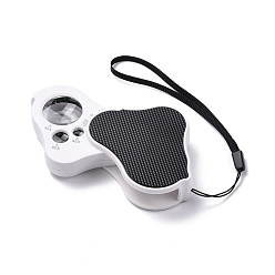Black 30X 60X 90X Illuminated Loupe Magnifiers, Foldable ABS Plastic Pocket Jewelry Magnifier with LED & UV Light, for Jewelries Gems Coins Stamps , Black, 7.2x6.1x2cm