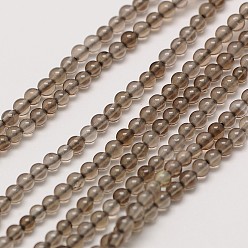 Cuarzo Ahumado Cuarzo ahumado natural, hilos de perlas ronda, teñido, 2 mm, agujero: 0.8 mm, sobre 184 unidades / cadena, 16 pulgada
