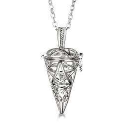 Cone Платиновые латунные ожерелья с подвесками в виде клетки, конус, 17.72~23.62 дюйм (45~60 см)