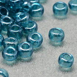 Light Sea Green 12/0 Grade A Round Glass Seed Beads, Transparent Colours Lustered, Light Sea Green, 12/0, 2x1.5mm, Hole: 0.3mm