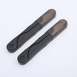 Negro Tijeras de coser de acero, con mango de plástico y cubierta protectora, negro, 11.5x1.7 cm