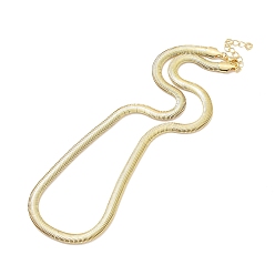 Real 18K Gold Plated Rack Plating Brass Herringbone Chains Necklace for Men Women, Cadmium Free & Lead Free, Real 18K Gold Plated, 17.87 inch(45.4cm)