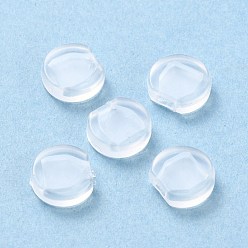 Clear Plastic Earring Pads, Clip Earring Cushions, For Non-pierced Earring Findings, Clear, 8.5x9x3mm, Hole: 1.8x3mm