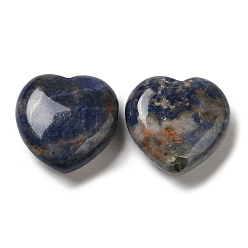 Sodalite Pierres de guérison naturelles en sodalite, coeur amour pierres, pierres de poche pour l'équilibrage du reiki, 30x30x11.5~12.5mm