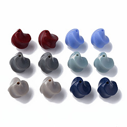 Couleur Mélangete Perles acryliques opaques, torsion, couleur mixte, 14.5x14x14mm, Trou: 1.6mm, environ390 pcs / 500 g