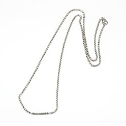 Stainless Steel Color 304 Stainless Steel Venetian Chain Necklace Making, Stainless Steel Color, 23.43 inch~23.82 inch(59.5~60.5cm)x2mm