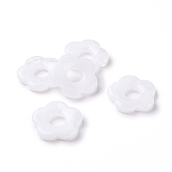 Blanc Perles acryliques opaques, fleur, blanc, 25.5x26x4.5mm, Trou: 1.6mm, environ240 pcs / 500 g
