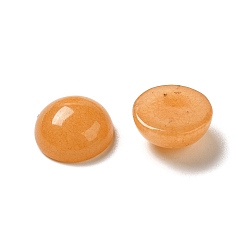 Orange Natural White Jade Cabochons, Dyed, Half Round/Dome, Orange, 10x4.5mm