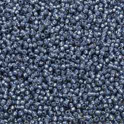 (2102) Silver Lined Milky Montana Blue Cuentas de semillas redondas toho, granos de la semilla japonés, (2102) azul montana lechoso forrado en plata, 11/0, 2.2 mm, agujero: 0.8 mm, Sobre 5555 unidades / 50 g