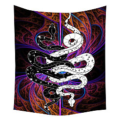 Brun Tapisserie murale motif serpent en polyester, pour la décoration psychédélique du salon de la chambre, rectangle, brun, 950x730mm