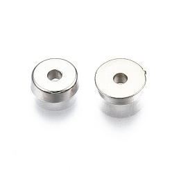 Platinum CCB Plastic Spacer Beads, Flat Round, Platinum, 5x1.5mm, Hole: 1.2mm