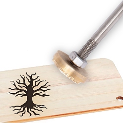 Tree Stamping Embossing Soldering Brass with Stamp, for Cake/Wood, Tree Pattern, 50mm